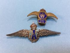 Two enamelled RAF badges