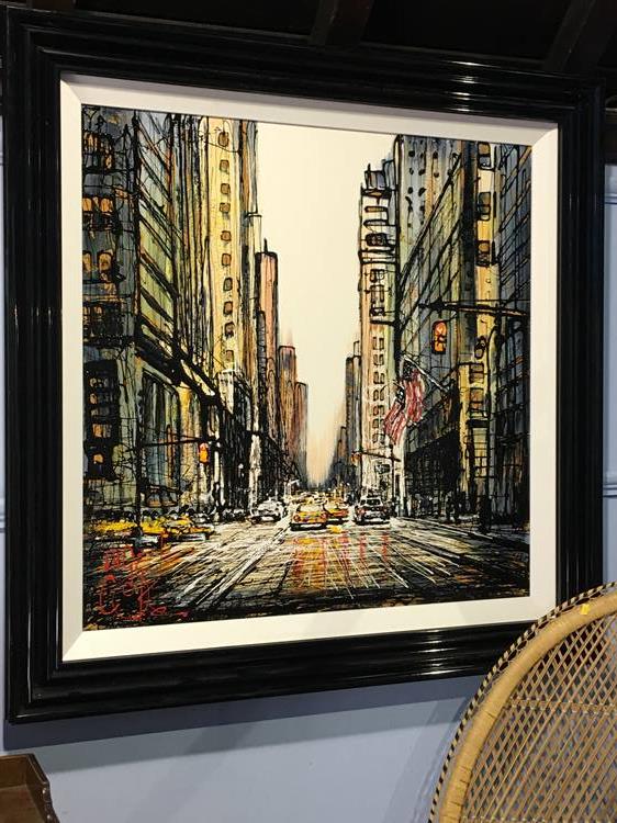 Pair, Nigel Cooke, oils on board, 'New York Street Views', 75 x 75cm (D) - Image 2 of 3