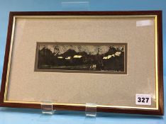 Tom McGuinness, watercolour, signed, dated xx83, 'Colliery Landscape with figures at the pit