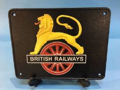 A cast 'British Railways' sign