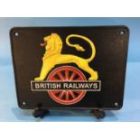 A cast 'British Railways' sign