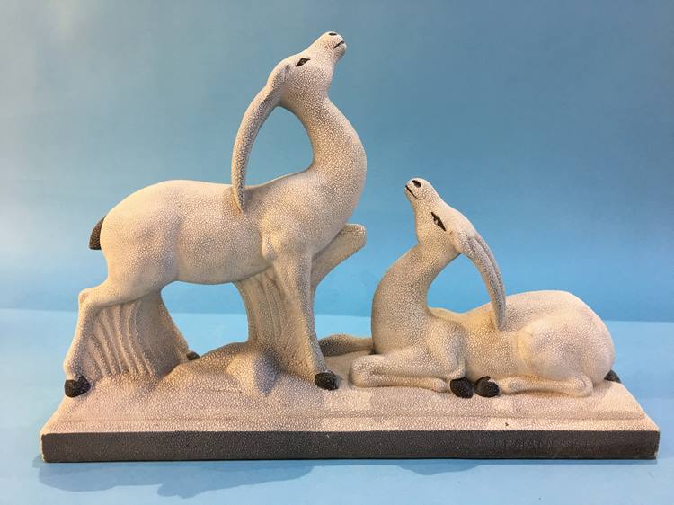 A Lemanceu Art Deco Antelope group - Image 2 of 3