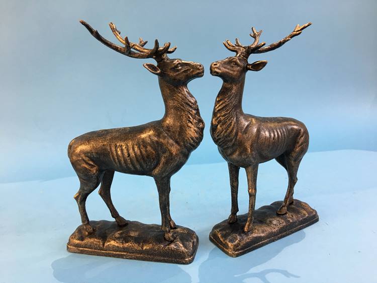 Pair of cast Stags