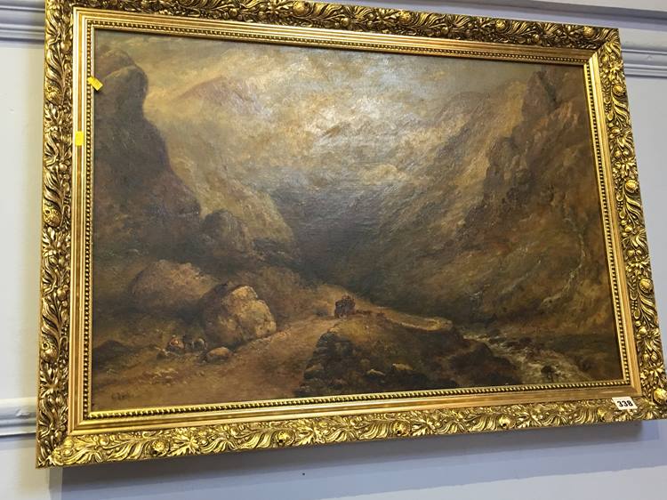 G Lester ??, oil on canvas, signed, 'Vale of Glen Coe', 49 x 75cm