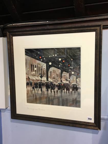 Peter J. Rodgers, watercolour, signed, 'Awnings and Brollies', 39 x 39cm (D)