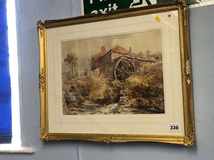 John Henry Mole (1814-1886), watercolour, signed, dated xx70, 'An old Water Mill' - Image 2 of 4