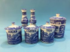 Various Spode Italian storage containers and a salt and pepper