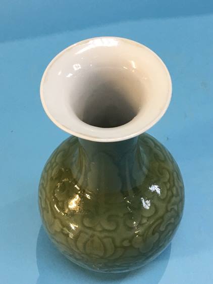 An Oriental tea glaze vase, character marks to base - Image 4 of 5