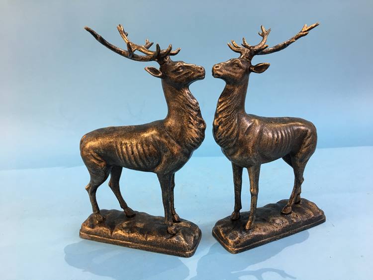 Pair of cast Stags - Image 2 of 2