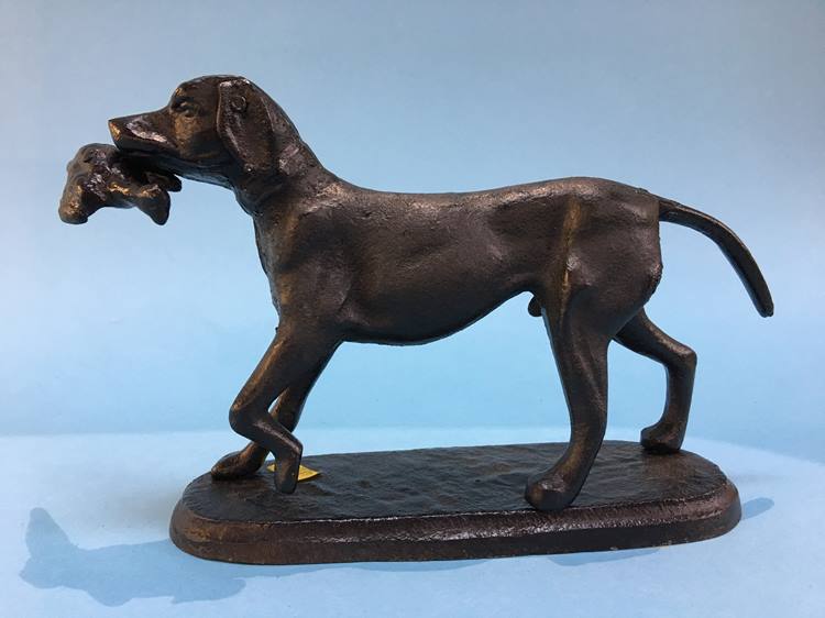 Cast figure of a Retriever with pheasant