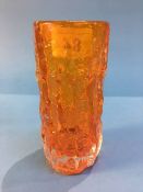 Whitefriars tangerine Bark vase