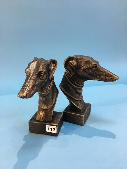 Pair of Whippets head busts - Image 2 of 2