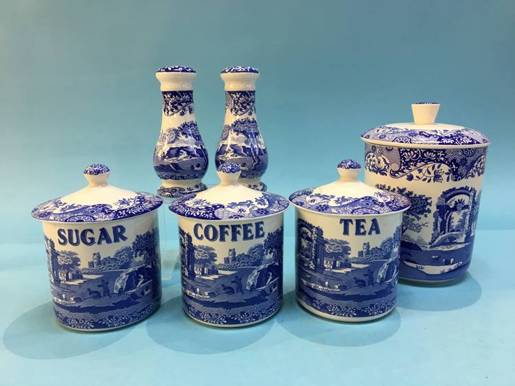 Various Spode Italian storage containers and a salt and pepper - Image 2 of 2