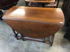 Oak barley twist gateleg table