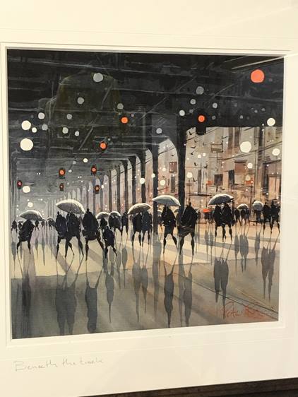 Peter J. Rodgers, watercolour, signed, 'Beneath the track', 39 x 39cm (D) - Image 3 of 3