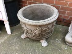 Large pair of circular planters