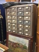 A set of 52 drawer metal filing drawers