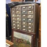 A set of 52 drawer metal filing drawers