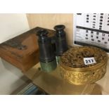 Gilt metal jewellery box etc.