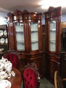 An Italian style corner cabinet and a display cabinet