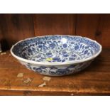 A blue and white Oriental bowl