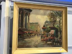 Alioti, Oil on canvas, signed, 'Parisian Street Scene'