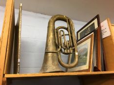 Various pictures and a tuba