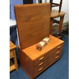 Teak chest of drawers and a coffee table