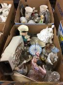 Two boxes of assorted china including Royal Doulton etc.