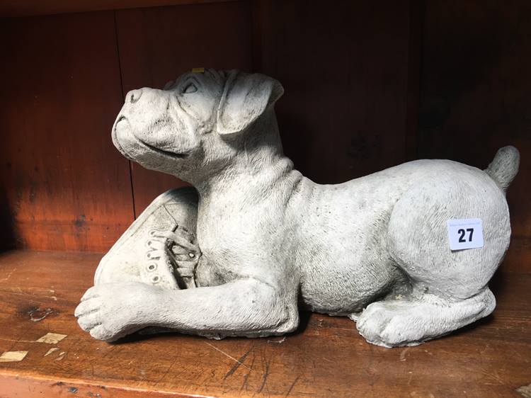 Cast figure of a dog