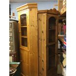 Two pine corner cabinets