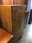 Decorative walnut gents wardrobe