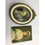 Two portrait miniatures, Mrs Siddins by D. Osbourne, after T. Lawrence and one other