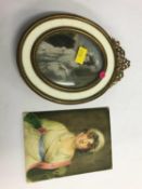 Two portrait miniatures, Mrs Siddins by D. Osbourne, after T. Lawrence and one other