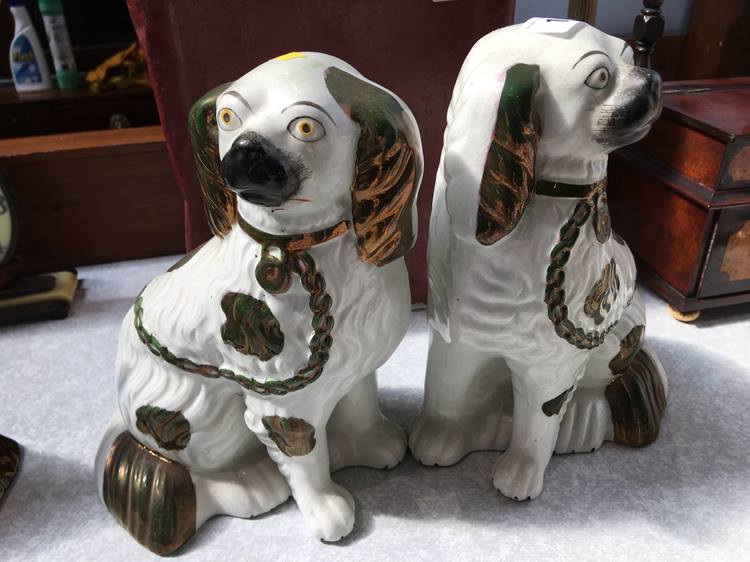 Pair of Staffordshire pot dogs
