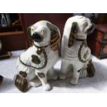 Pair of Staffordshire pot dogs