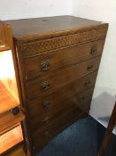 Oak chest of drawers