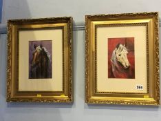 Two acrylics by by Frances Fry, 'Stallion' and 'Arvor'