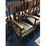 Oak barley twist carver chair