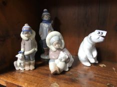 Four Lladro figures