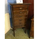 Edwardian mahogany six drawer music chest