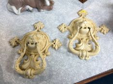 Pair of cast door knockers