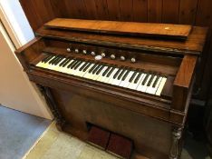 A walnut Harmonium, Barnett Samuel and Sons of London