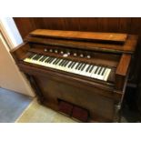 A walnut Harmonium, Barnett Samuel and Sons of London