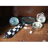 Magnifying glass, compass etc.