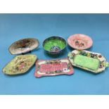 Six Maling pottery dishes and bowls, various