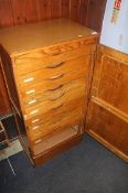 Oak filing drawers