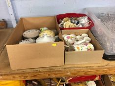 Shelf of assorted, cut glass ware etc.