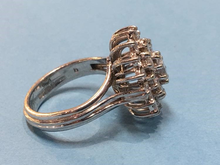 An 18ct white gold and diamond cluster ring, size 'L', 9 grams - Image 2 of 2