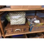 Picnic hamper, tea sets etc.